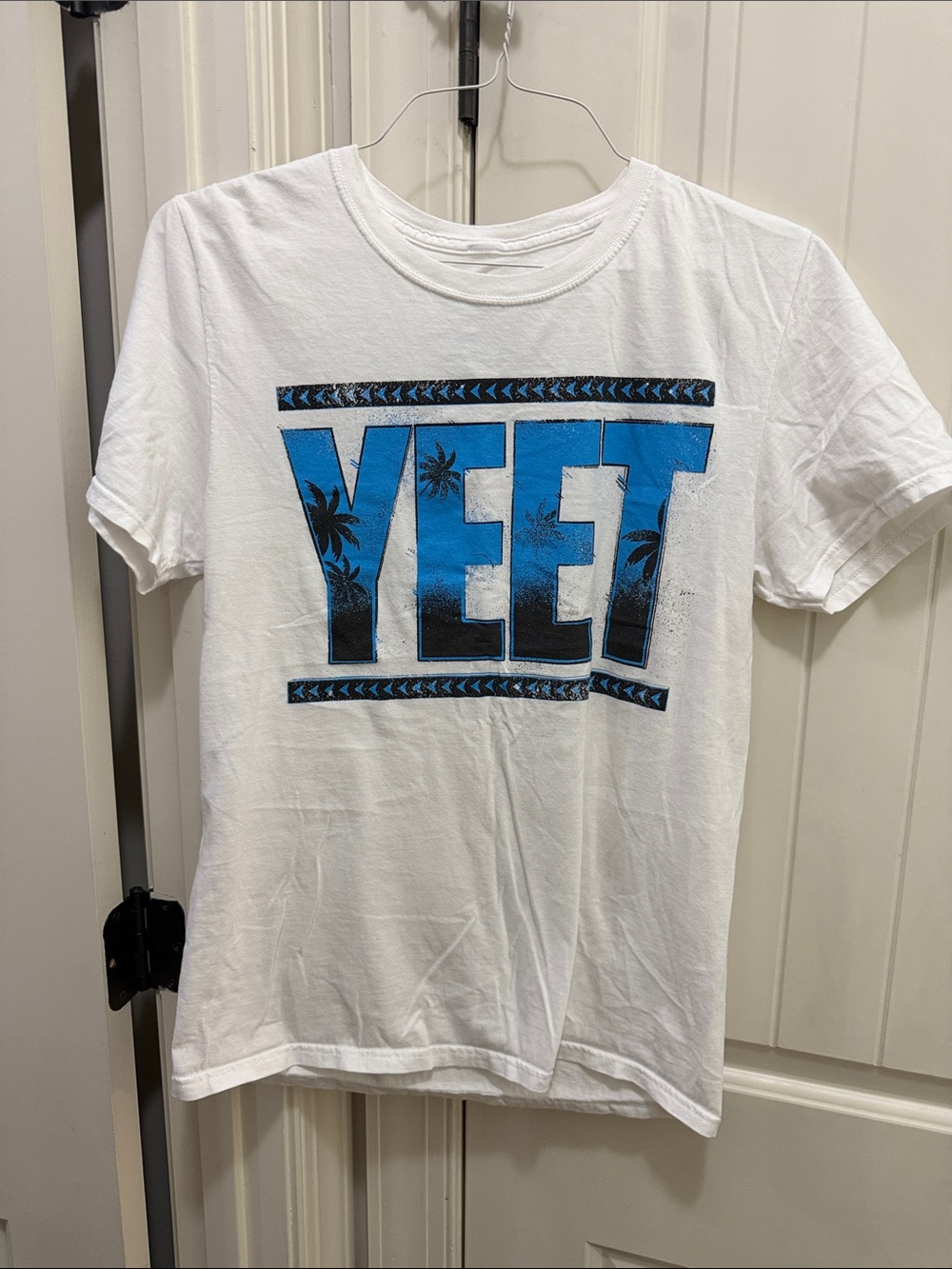 WWE White Graphic 'YEET' Short Sleeve T-Shirt- Adult M